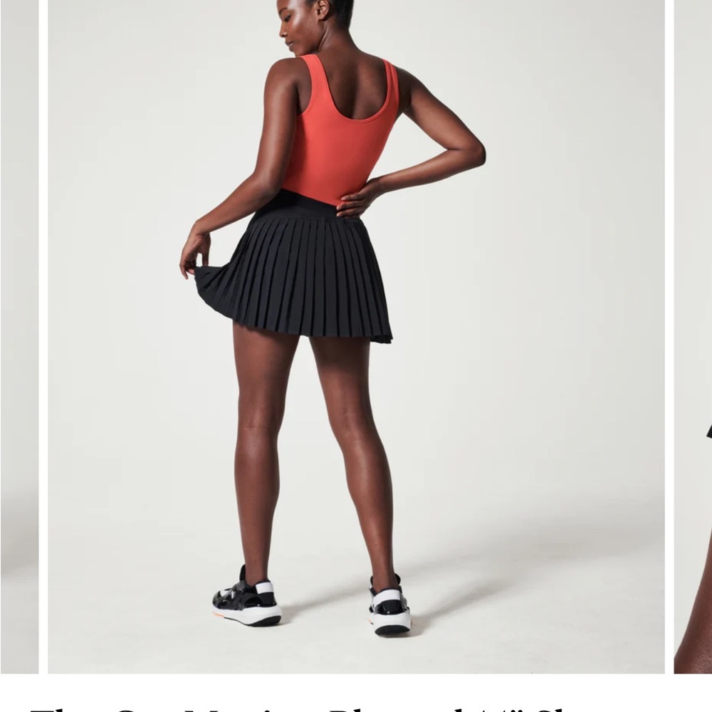 Spanx Black Pleated Tennis Skirt